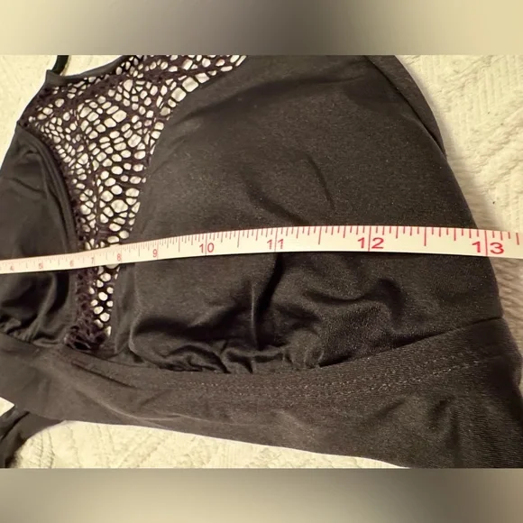 Mossimo bikini swim top - Large - black - lace netted area in front - Picture 6 of 10